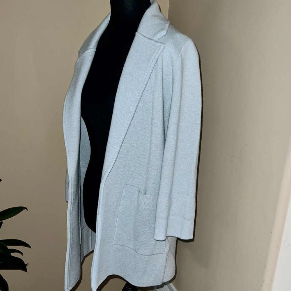 J.Crew Sophie Sweater Blazer XS Blue Open Front Relaxed Fit Merino Wool Blend - Picture 5 of 7